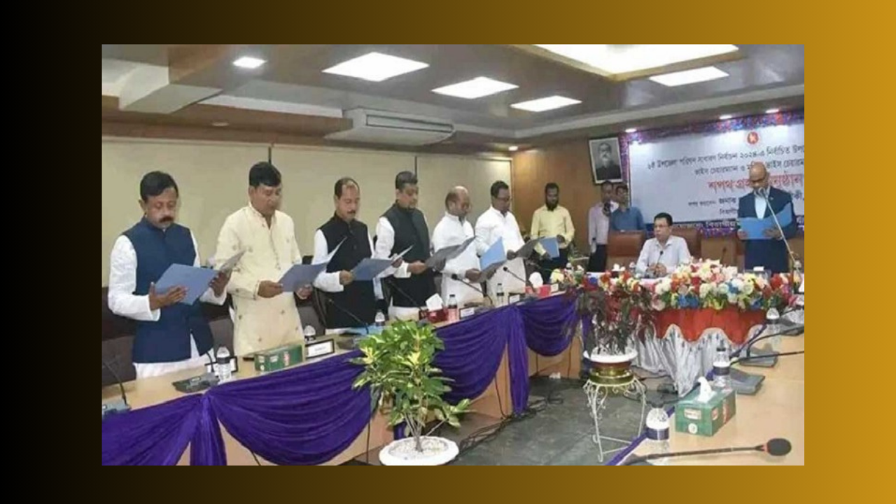 সিলেটে প্রথম ধাপে নির্বাচিত ১১ উপজেলার জনপ্রতিনিধিদের শপথগ্রহণ